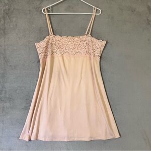 Delicates Vintage Short Slip Nightgown Peachy Pink Womens XL